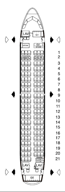 Embraer E190 Seating Chart